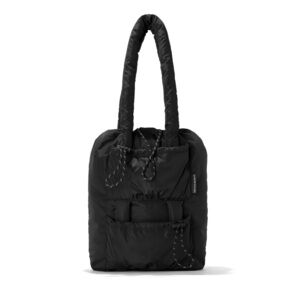 Dagne Dover Drawstring Puff Tote Onyx Black